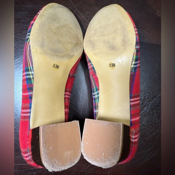 Crown & Ivy Beckie Plaid and Gold Pumps Preppy Academia sz:6.5 - Picture 7 of 8